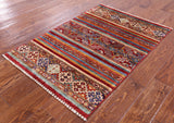 Khorjin Persian Gabbeh Handmade Wool Rug - 2' 8" X 3' 11" - Golden Nile