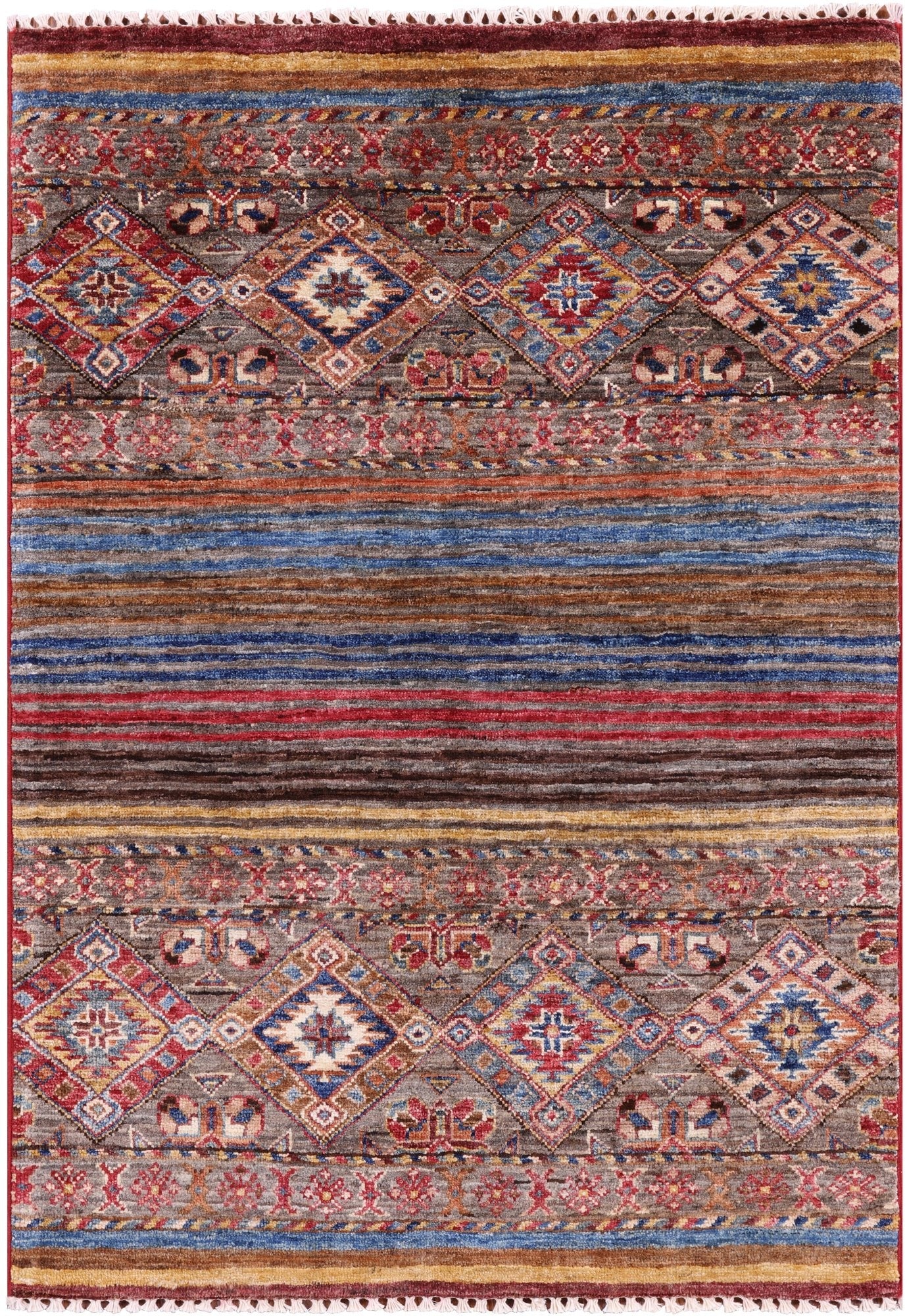 Khorjin Persian Gabbeh Handmade Wool Rug - 2' 8" X 3' 9" - Golden Nile
