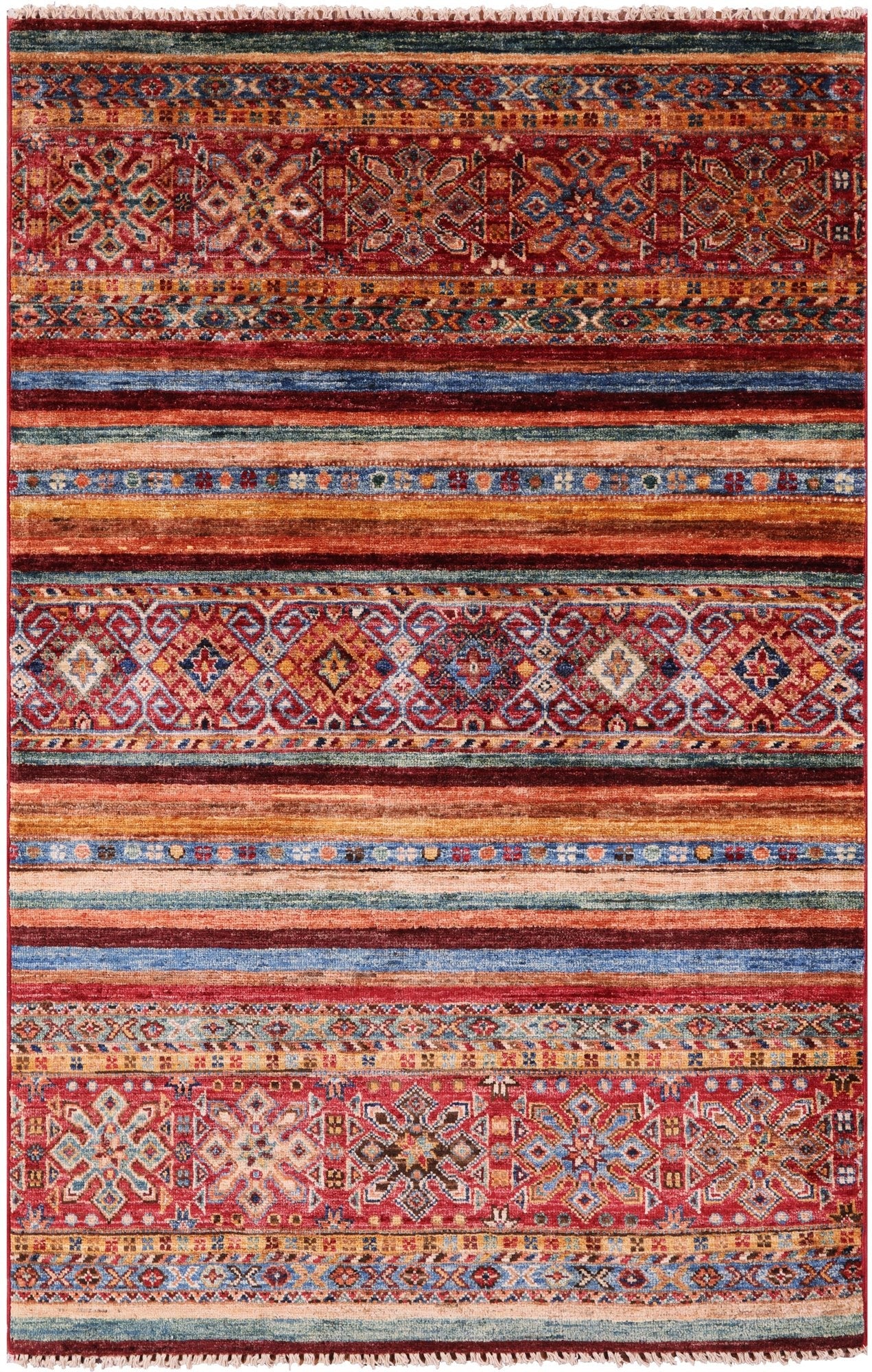 Khorjin Persian Gabbeh Handmade Wool Rug - 3' 3" X 5' 1" - Golden Nile
