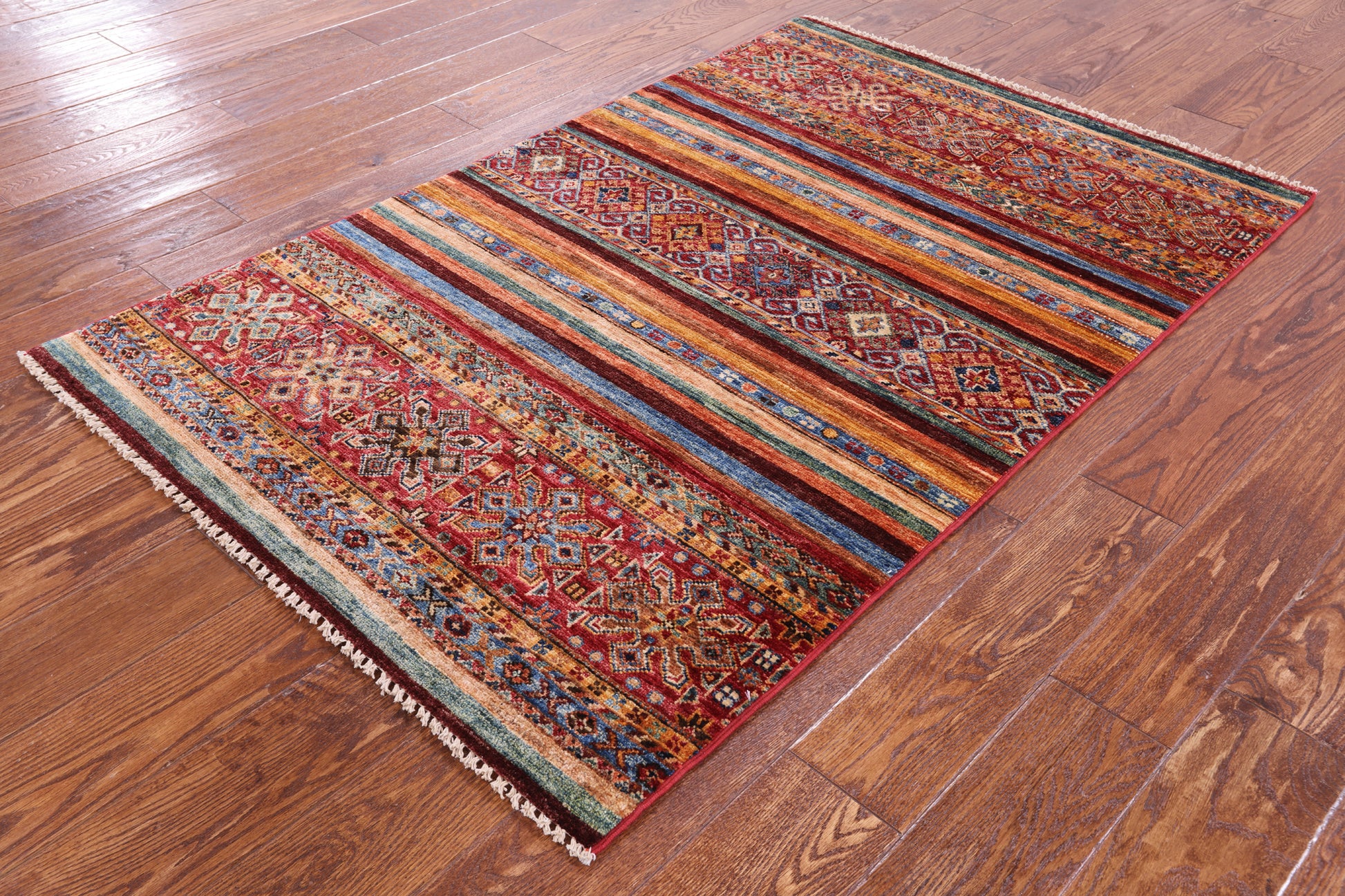 Khorjin Persian Gabbeh Handmade Wool Rug - 3' 3" X 5' 1" - Golden Nile