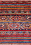Khorjin Persian Gabbeh Hand Knotted Wool Rug - 3' 4" X 4' 10" - Golden Nile