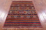 Khorjin Persian Gabbeh Hand Knotted Wool Rug - 3' 4" X 4' 10" - Golden Nile