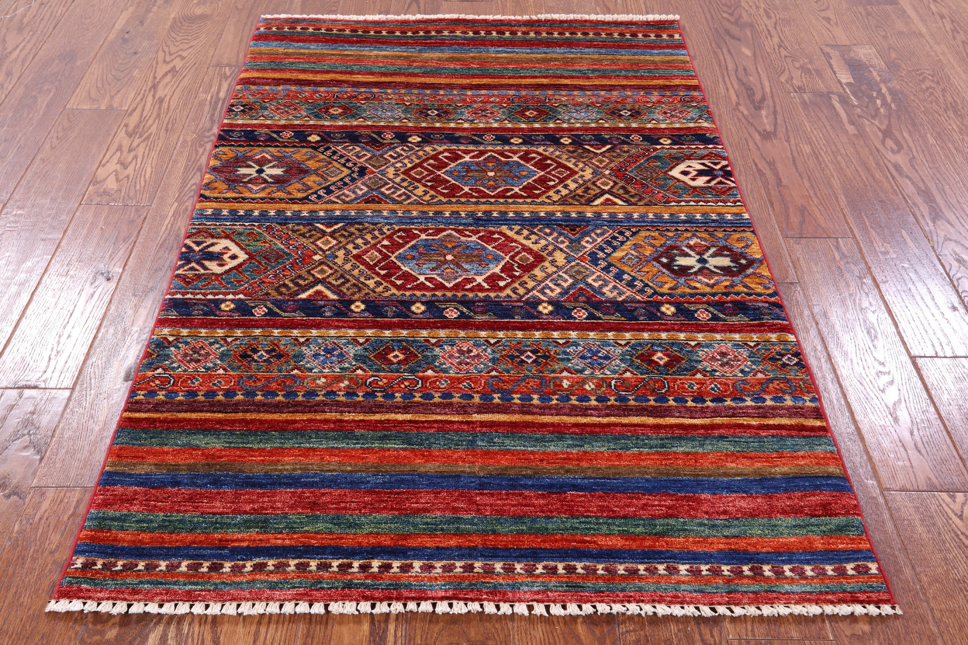 Khorjin Persian Gabbeh Hand Knotted Wool Rug - 3' 4" X 4' 10" - Golden Nile