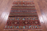 Tribal Persian Gabbeh Hand Knotted Wool Rug - 3' 3" X 4' 10" - Golden Nile