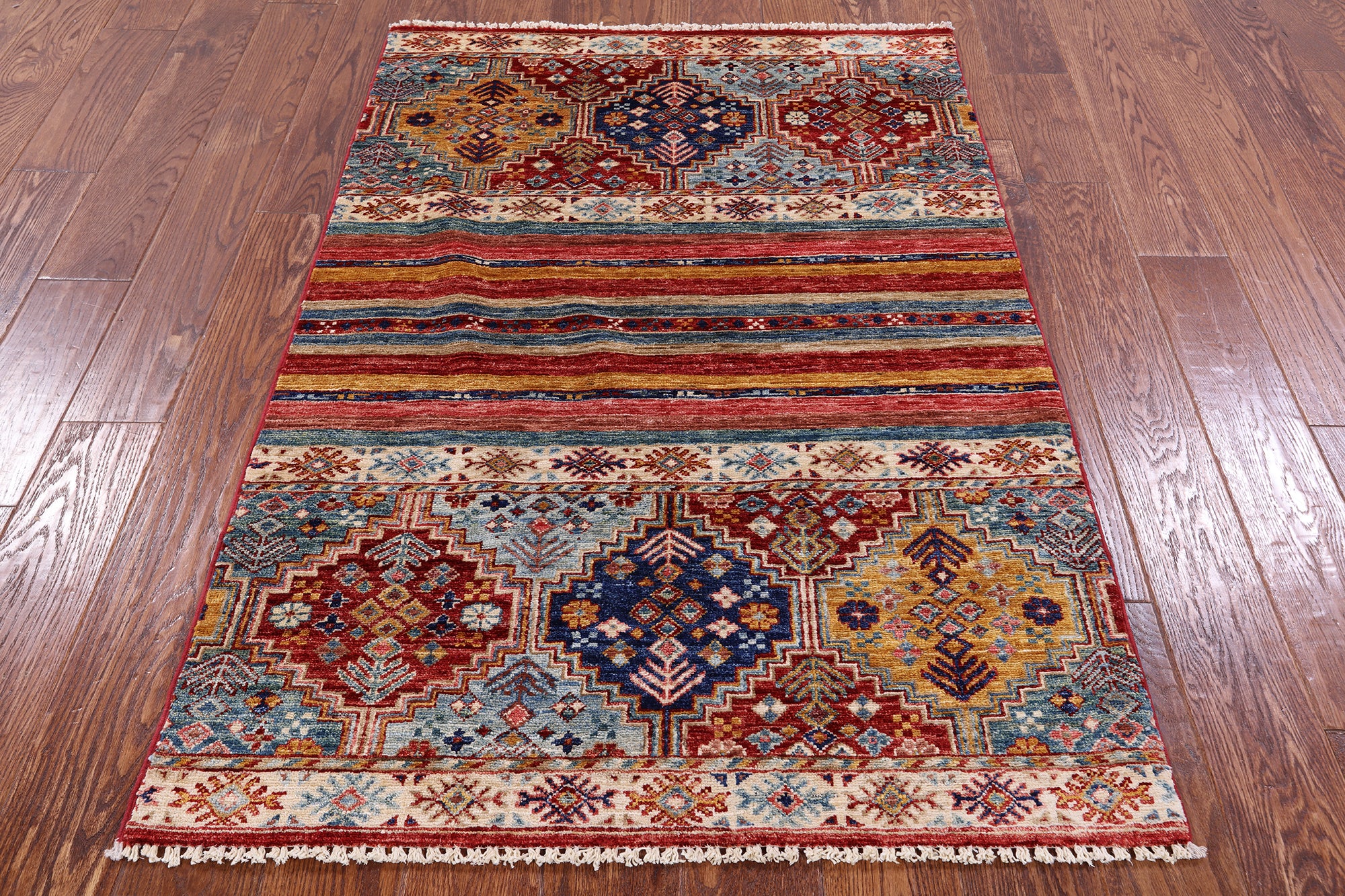 Khorjin Persian Gabbeh Hand Knotted Wool Rug - 3' 3" X 4' 10" - Golden Nile