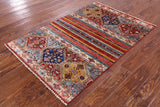 Khorjin Persian Gabbeh Hand Knotted Wool Rug - 3' 3" X 4' 10" - Golden Nile