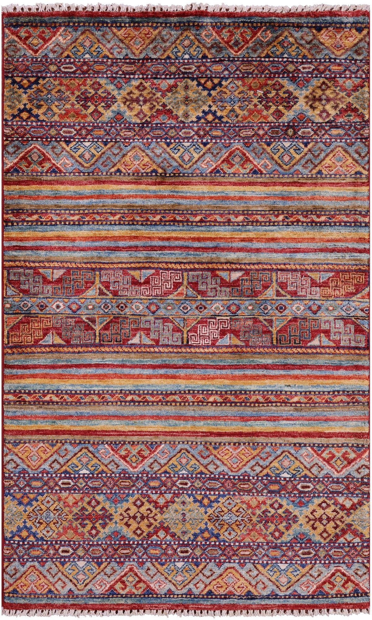 Khorjin Persian Gabbeh Handmade Wool Rug - 3' 1" X 5' 0" - Golden Nile