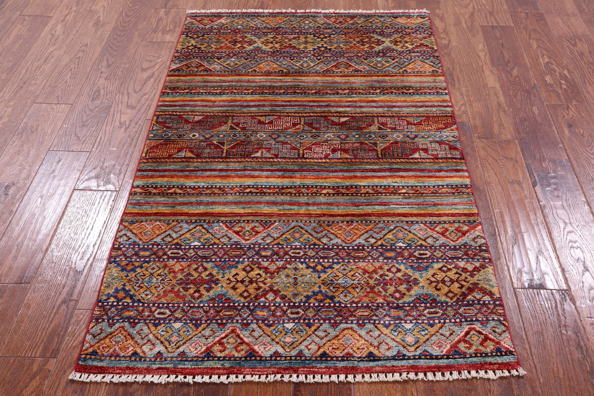 Khorjin Persian Gabbeh Handmade Wool Rug - 3' 1" X 5' 0" - Golden Nile
