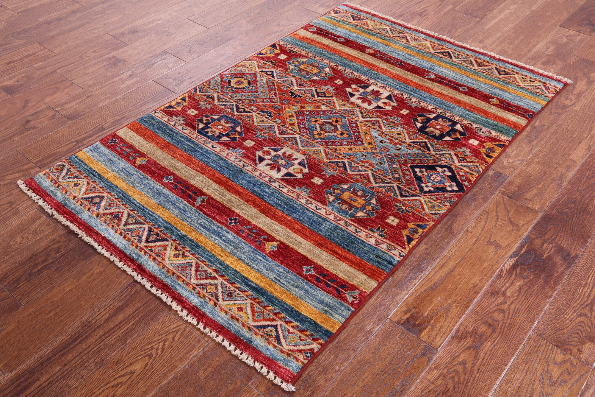 Khorjin Persian Gabbeh Handmade Wool Rug - 3' 0" X 4' 10" - Golden Nile