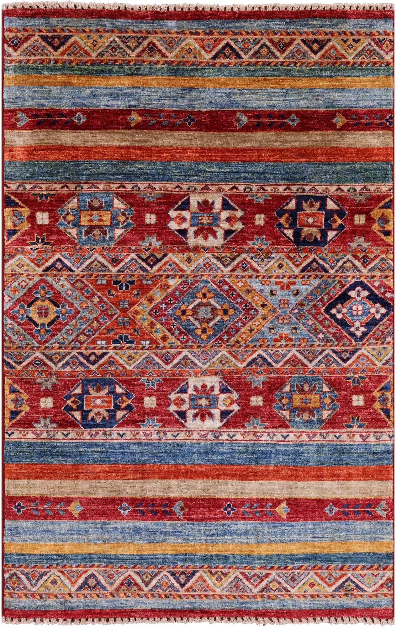 Khorjin Persian Gabbeh Handmade Wool Rug - 3' 0" X 4' 10" - Golden Nile