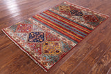 Khorjin Persian Gabbeh Hand Knotted Wool Rug - 3' 3" X 4' 10" - Golden Nile