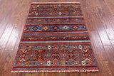Khorjin Persian Gabbeh Handmade Wool Rug - 3' 5" X 4' 11" - Golden Nile