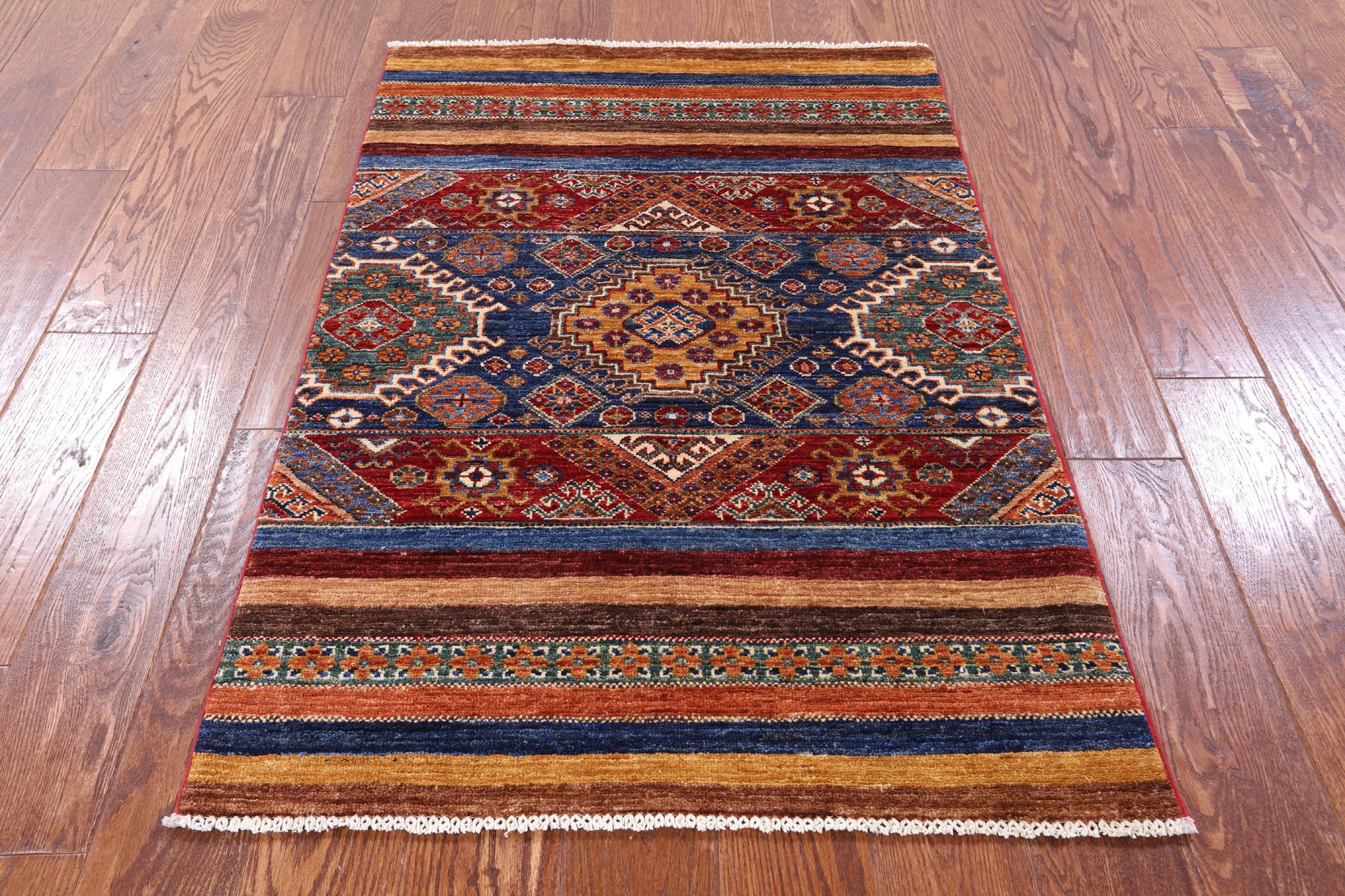 Khorjin Persian Gabbeh Hand Knotted Wool Rug - 2' 8" X 3' 11" - Golden Nile