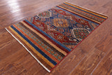 Khorjin Persian Gabbeh Hand Knotted Wool Rug - 2' 8" X 3' 11" - Golden Nile