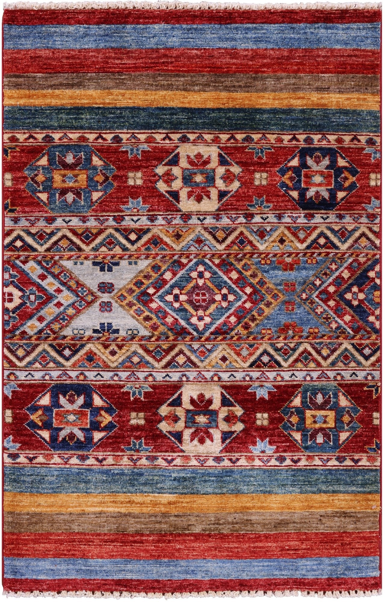 Khorjin Persian Gabbeh Hand Knotted Wool Rug - 2' 7" X 4' 0" - Golden Nile
