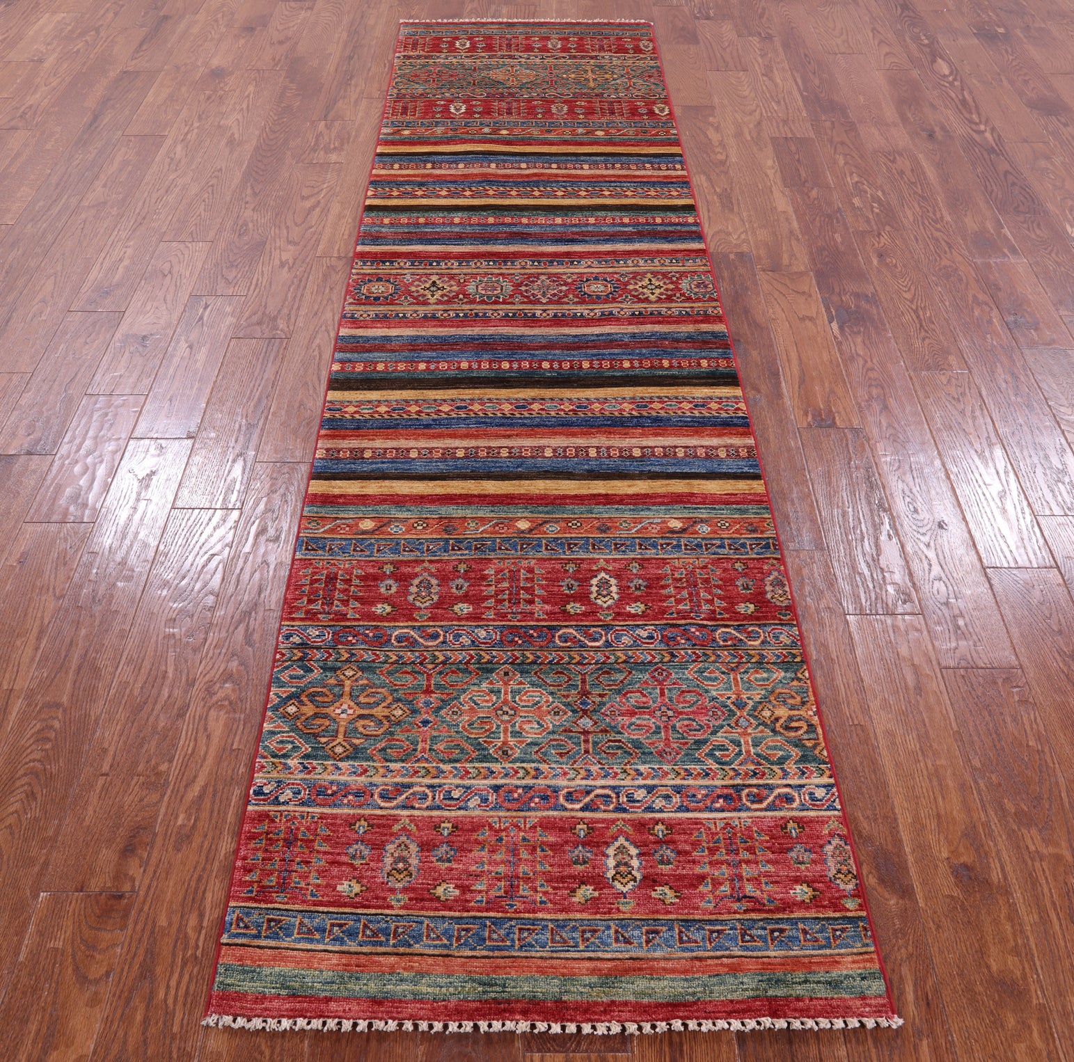 Khorjin Persian Gabbeh Hand Knotted Wool Runner Rug - 2' 8" X 10' 1" - Golden Nile