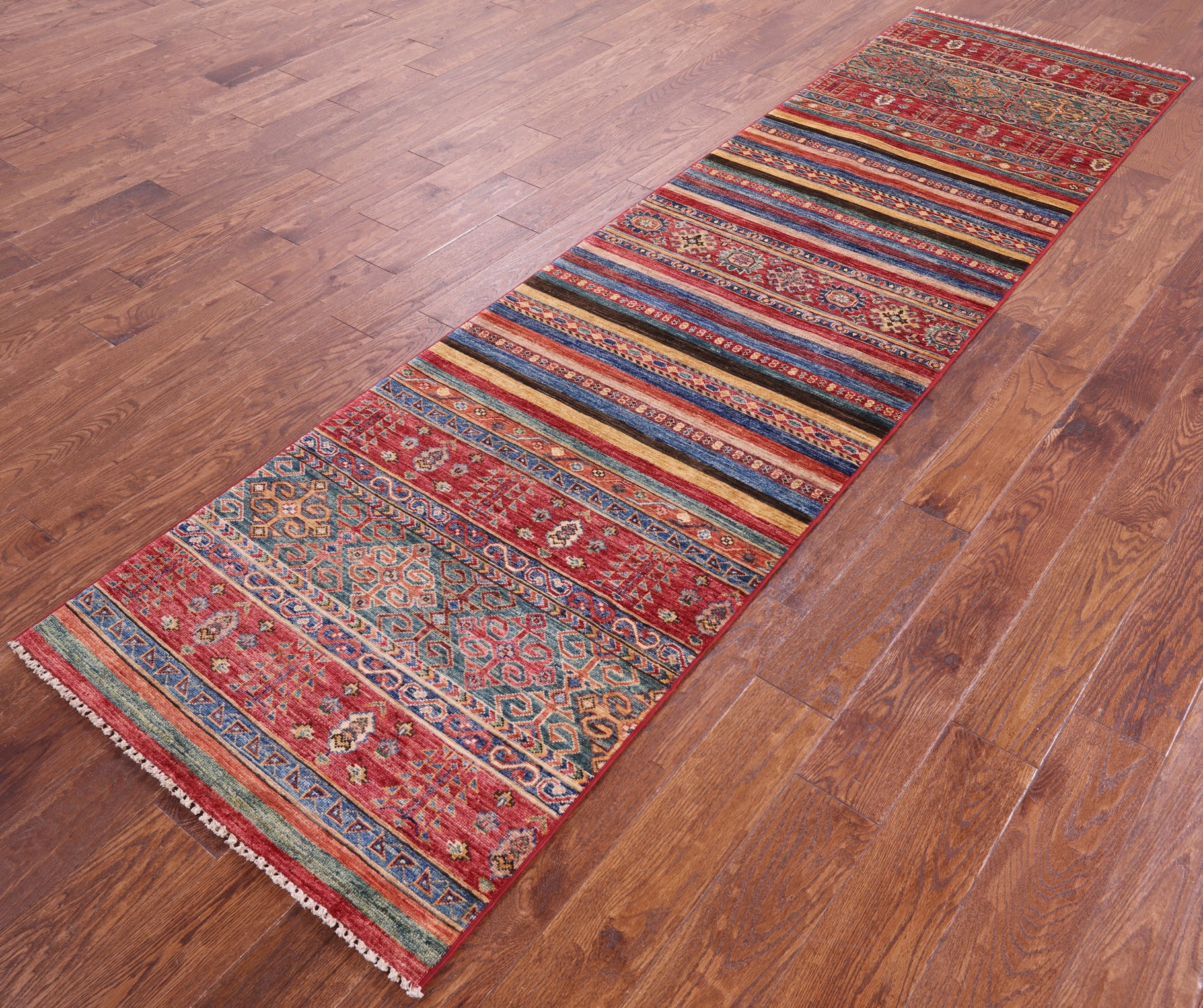 Khorjin Persian Gabbeh Hand Knotted Wool Runner Rug - 2' 8" X 10' 1" - Golden Nile
