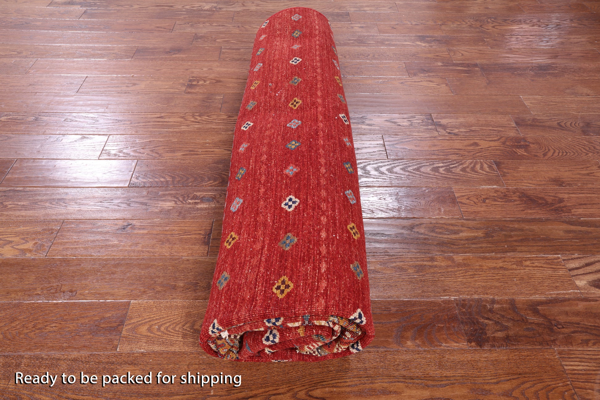 Red Khorjin Persian Gabbeh Hand Knotted Wool Rug - 8' 3" X 11' 9" - Golden Nile