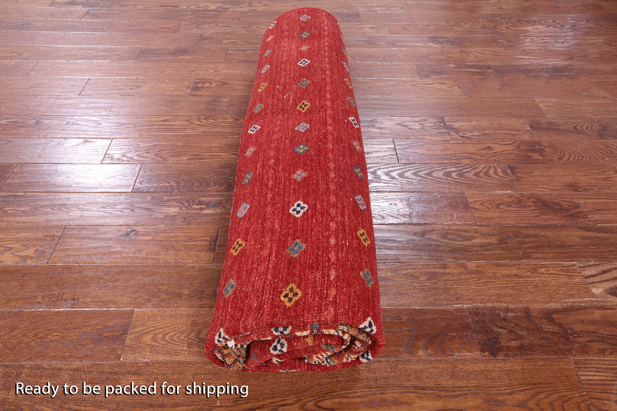 Red Khorjin Persian Gabbeh Hand Knotted Wool Rug - 8' 3" X 11' 9" - Golden Nile