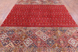 Red Khorjin Persian Gabbeh Hand Knotted Wool Rug - 8' 3" X 11' 9" - Golden Nile