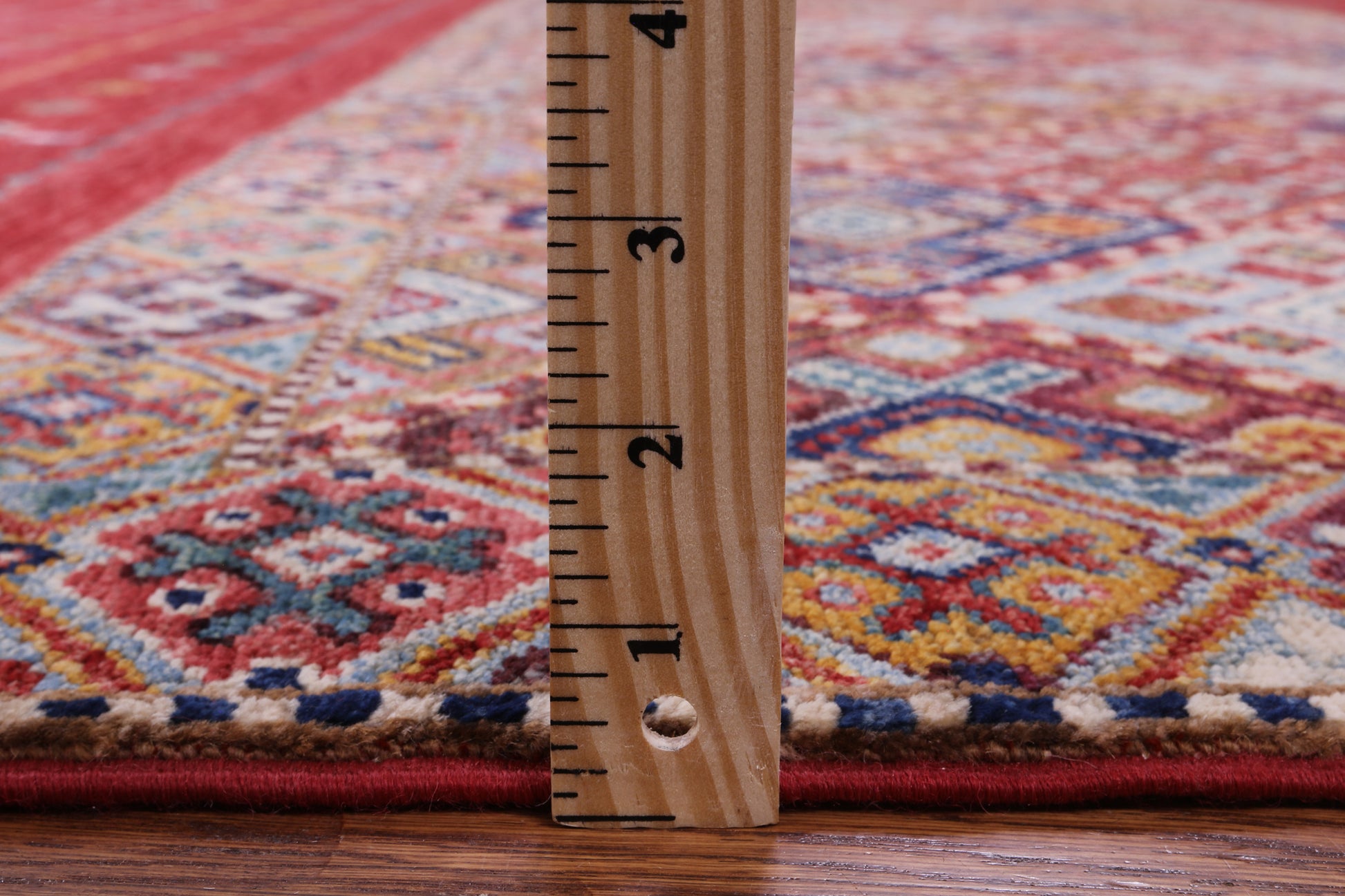 Red Khorjin Persian Gabbeh Hand Knotted Wool Rug - 8' 3" X 11' 9" - Golden Nile