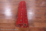 Red Khorjin Persian Gabbeh Hand Knotted Wool Rug - 8' 3" X 11' 7" - Golden Nile
