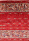 Red Khorjin Persian Gabbeh Hand Knotted Wool Rug - 8' 3" X 11' 7" - Golden Nile