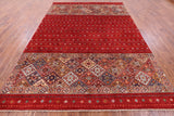 Red Khorjin Persian Gabbeh Hand Knotted Wool Rug - 8' 3" X 11' 7" - Golden Nile