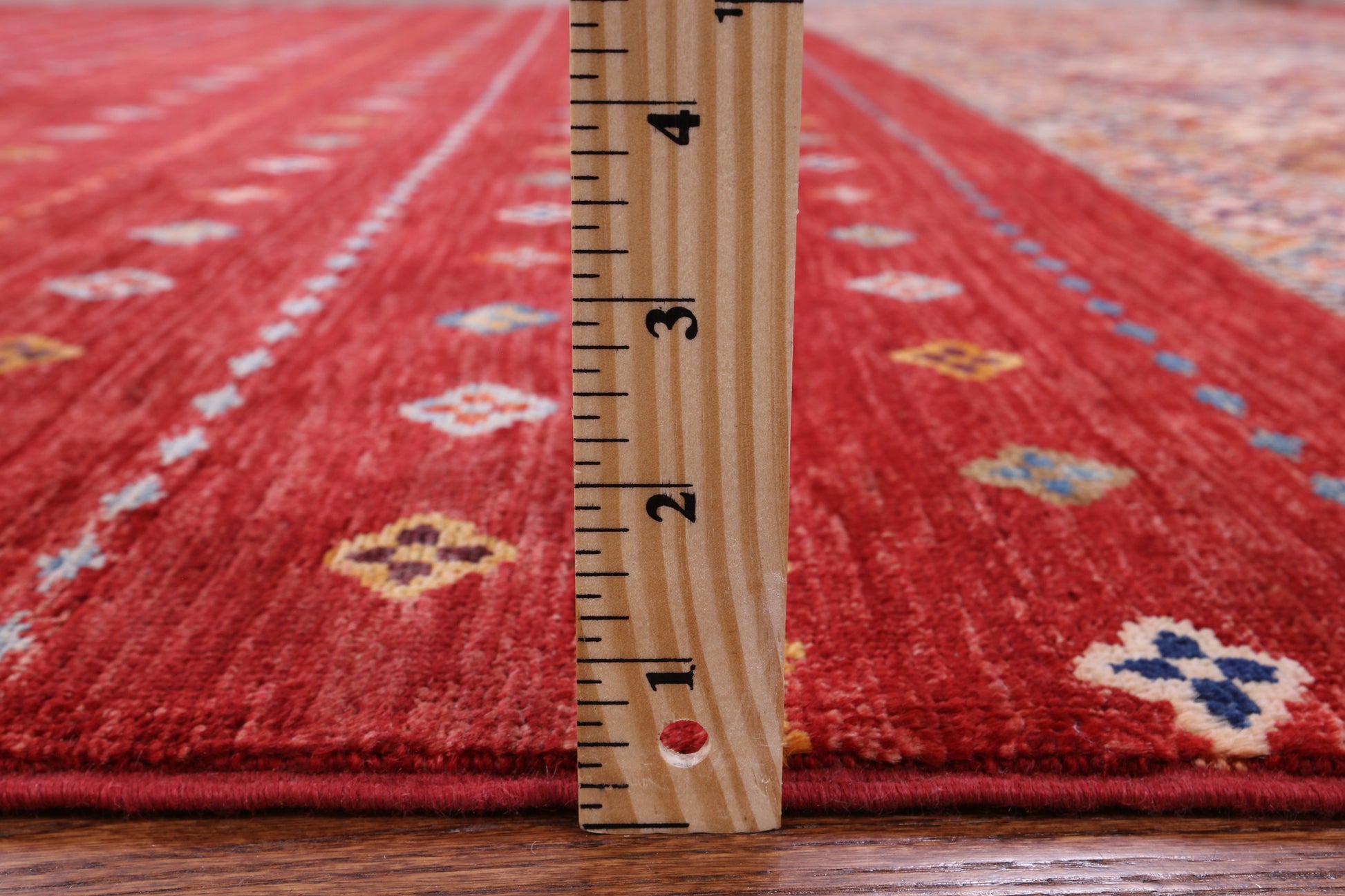 Red Khorjin Persian Gabbeh Hand Knotted Wool Rug - 8' 3" X 11' 7" - Golden Nile