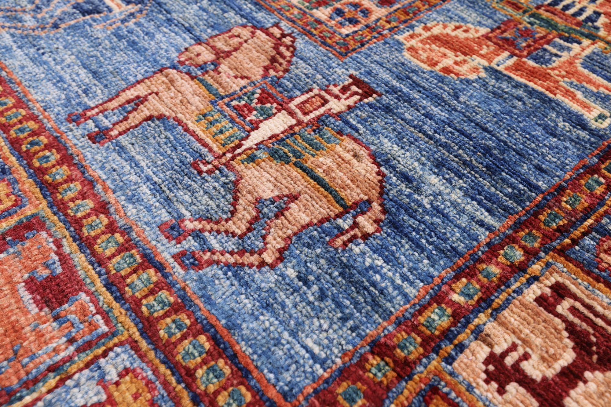 Antiqued Pazyryk Historical Design Hand Knotted Wool Rug - 3' 4" X 5' 4" - Golden Nile