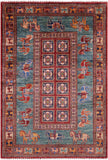 Antiqued Pazyryk Historical Design Handmade Wool Rug - 3' 3" X 4' 11" - Golden Nile