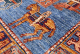 Antiqued Pazyryk Historical Design Hand Knotted Wool Rug - 2' 7" X 4' 6" - Golden Nile