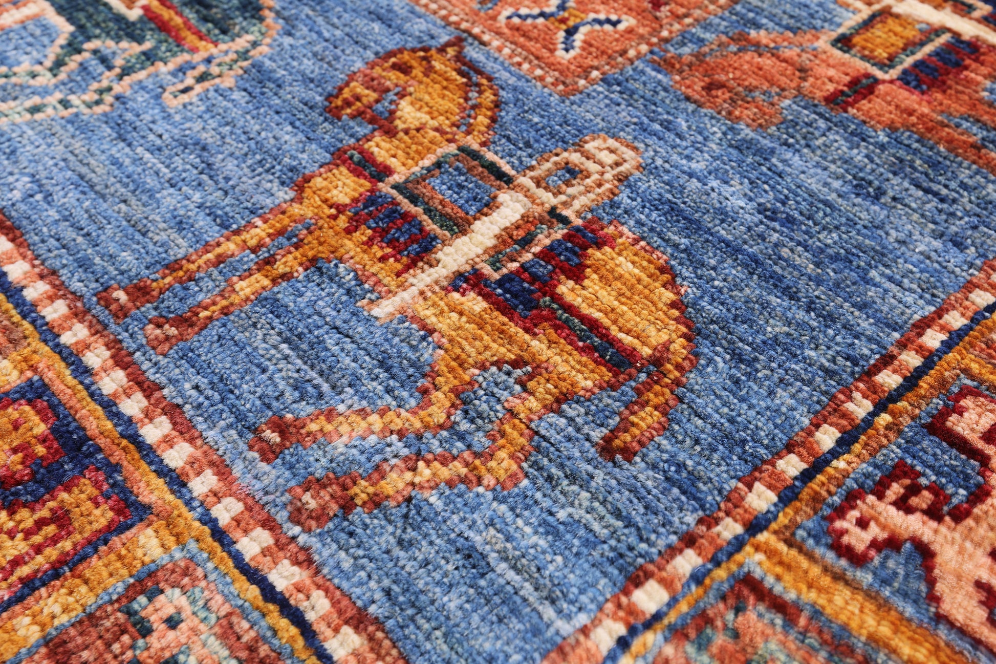 Antiqued Pazyryk Historical Design Hand Knotted Wool Rug - 2' 7" X 4' 6" - Golden Nile