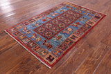 Antiqued Pazyryk Historical Design Handmade Wool Rug - 2' 7" X 4' 3" - Golden Nile