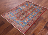 Antiqued Pazyryk Historical Design Hand Knotted Wool Rug - 2' 10" X 3' 11" - Golden Nile