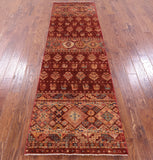 Tribal Persian Gabbeh Hand Knotted Wool Runner Rug - 2' 10" X 9' 10" - Golden Nile