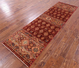 Tribal Persian Gabbeh Hand Knotted Wool Runner Rug - 2' 10" X 9' 10" - Golden Nile