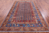 Antiqued Pazyryk Historical Design Hand Knotted Wool Rug - 6' 7" X 9' 6" - Golden Nile