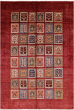 Red Garden Design Persian Handmade Wool Rug - 5' 11" X 8' 5" - Golden Nile