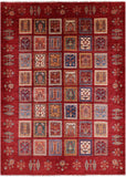 Red Garden Design Persian Hand Knotted Wool Rug - 5' 10" X 8' 1" - Golden Nile