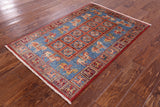 Antiqued Pazyryk Historical Design Hand Knotted Wool Rug - 2' 9" X 4' 3" - Golden Nile