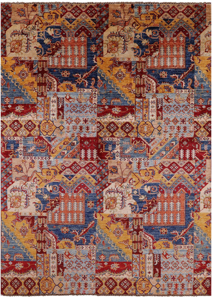 Super Kazak Hand Knotted Wool Rug - 5' 7" X 7' 11" - Golden Nile