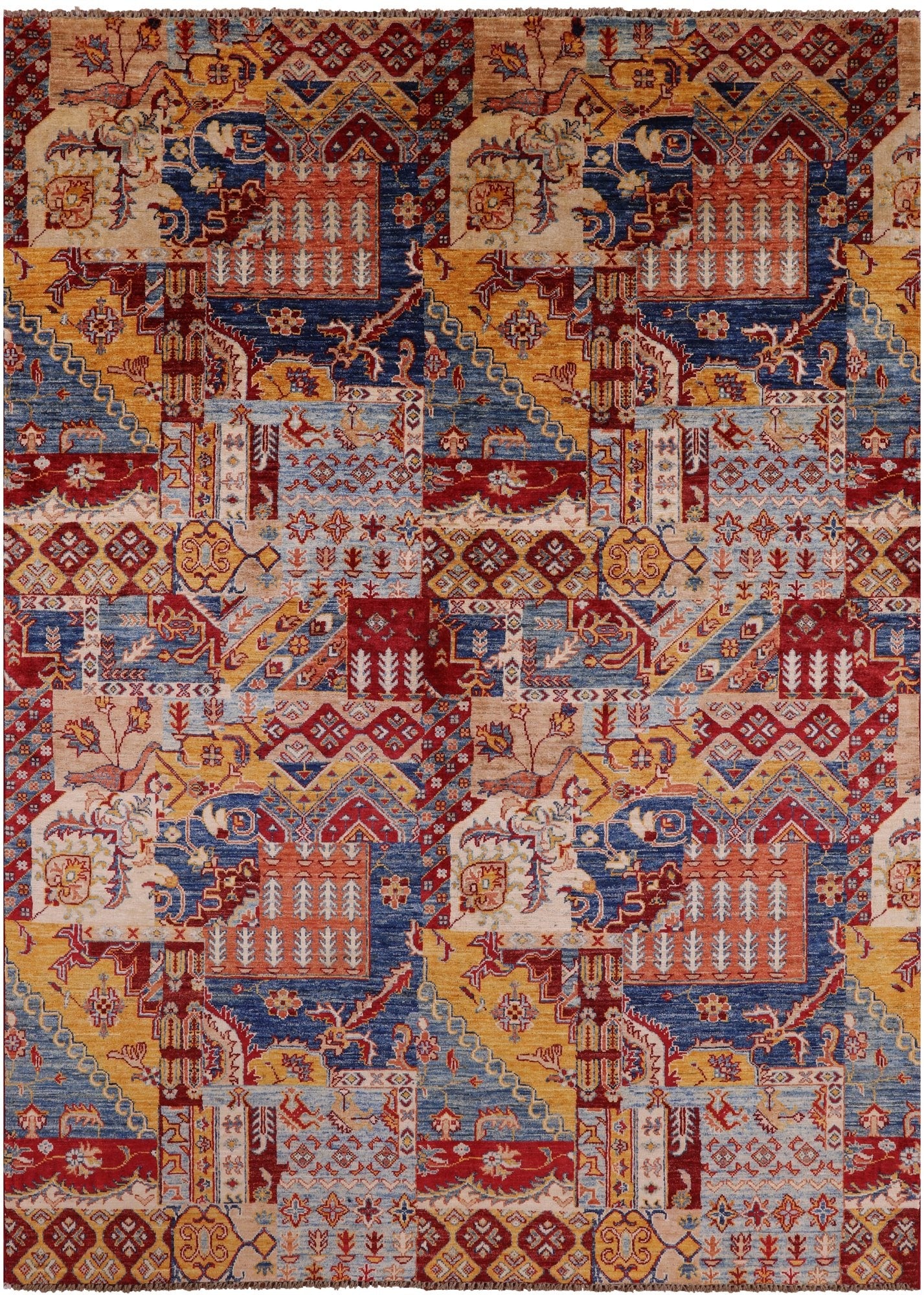 Super Kazak Hand Knotted Wool Rug - 5' 7" X 7' 11" - Golden Nile