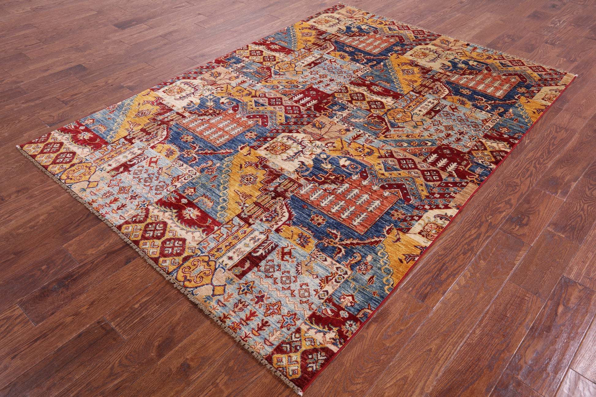 Super Kazak Hand Knotted Wool Rug - 5' 7" X 7' 11" - Golden Nile