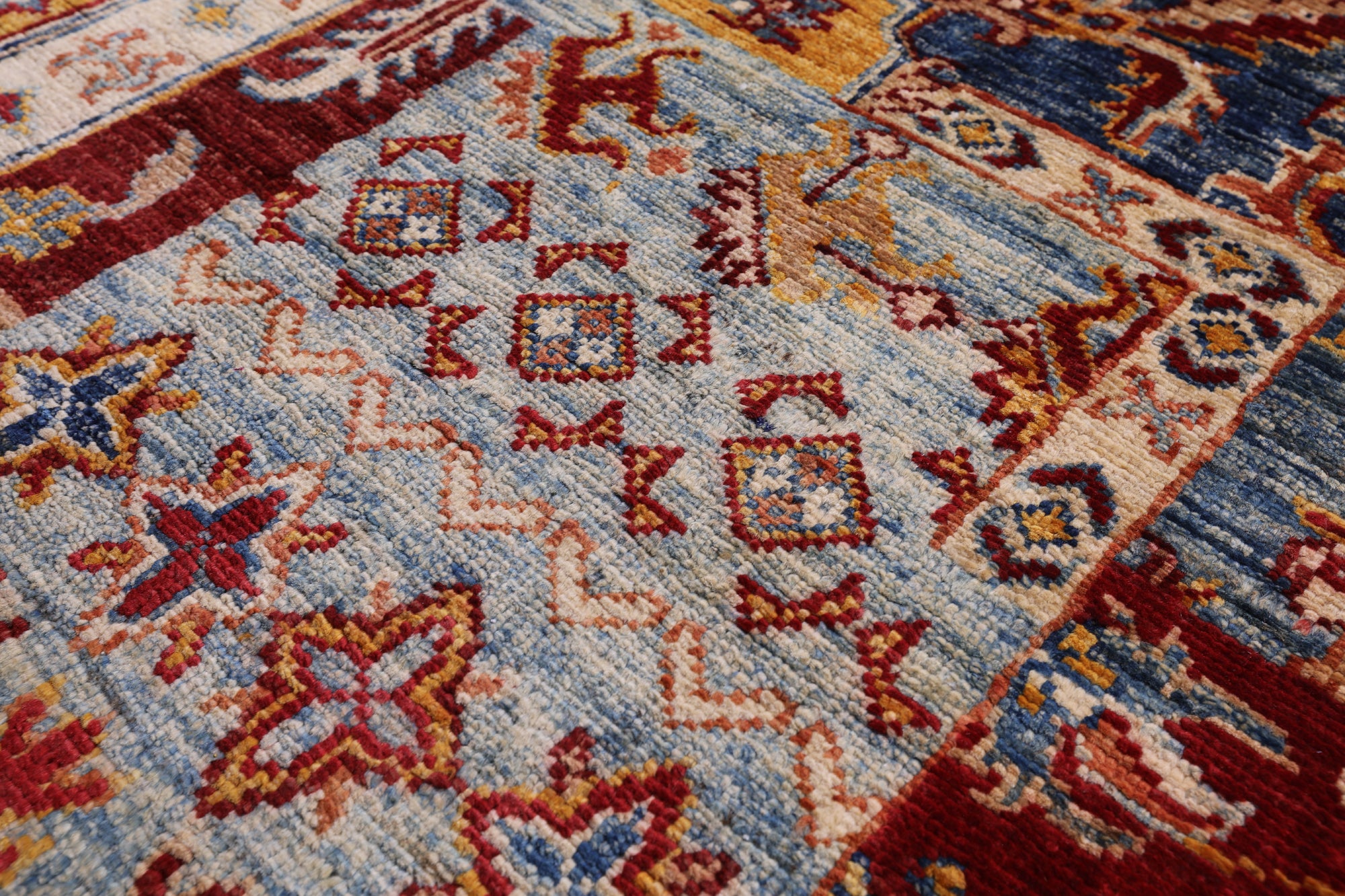 Super Kazak Hand Knotted Wool Rug - 5' 7" X 7' 11" - Golden Nile