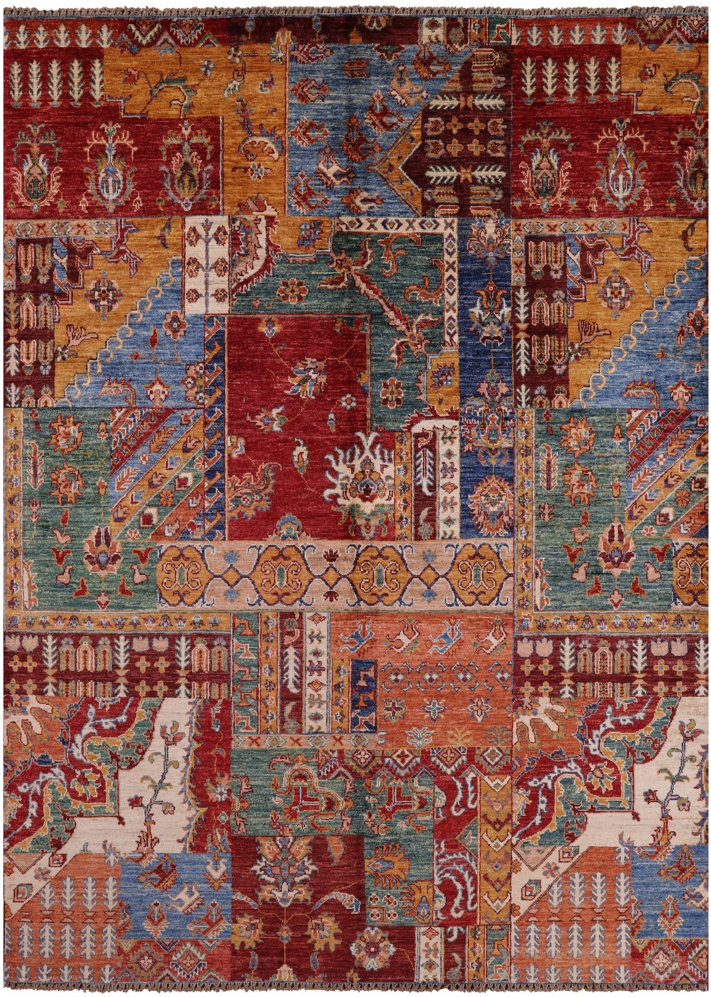 Super Kazak Hand Knotted Wool Rug - 5' 9" X 7' 9" - Golden Nile
