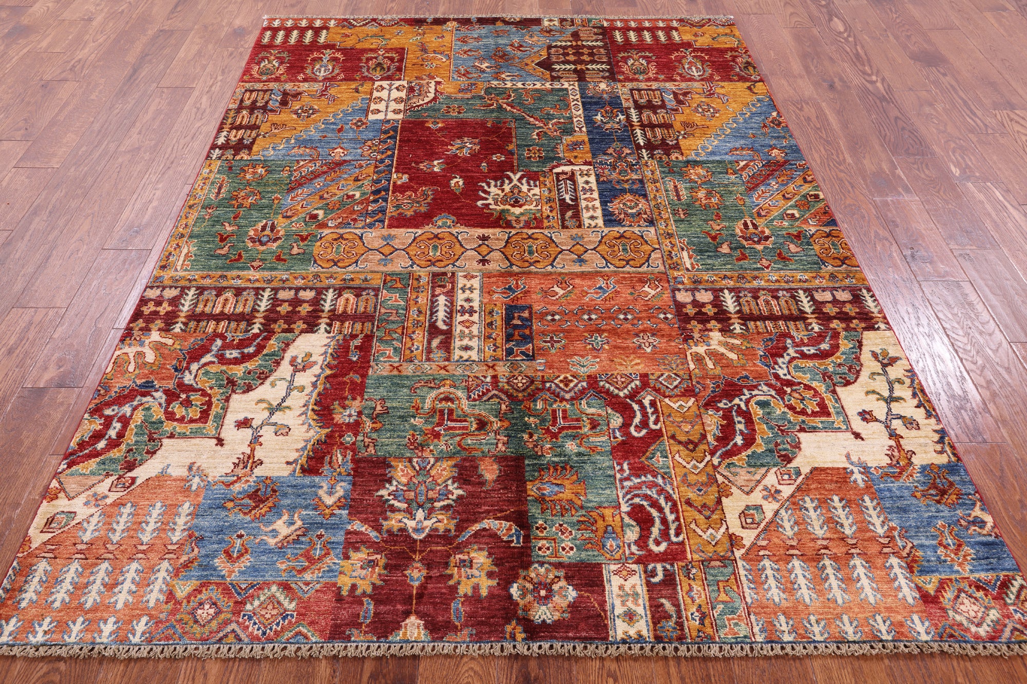 Super Kazak Hand Knotted Wool Rug - 5' 9" X 7' 9" - Golden Nile