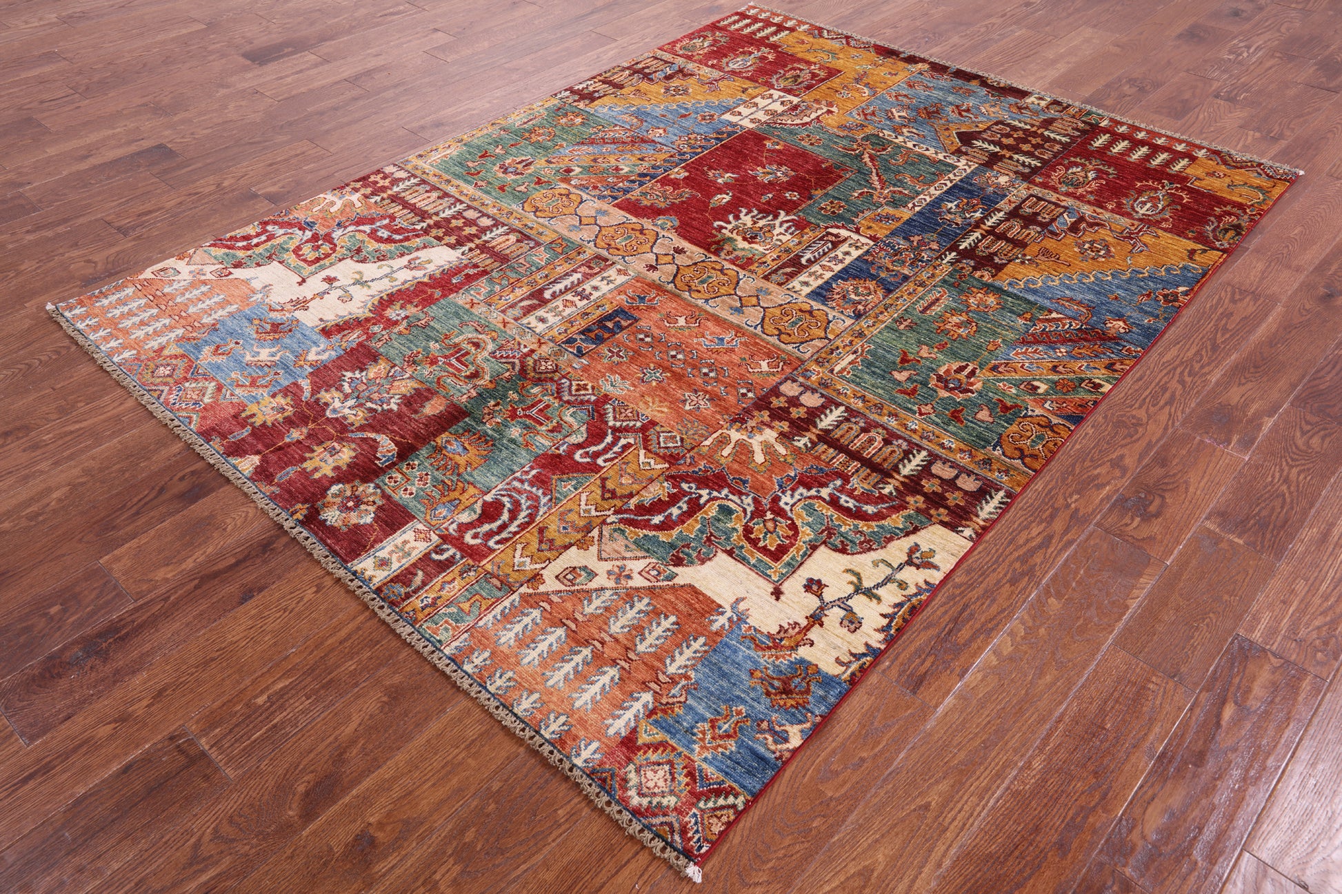 Super Kazak Hand Knotted Wool Rug - 5' 9" X 7' 9" - Golden Nile