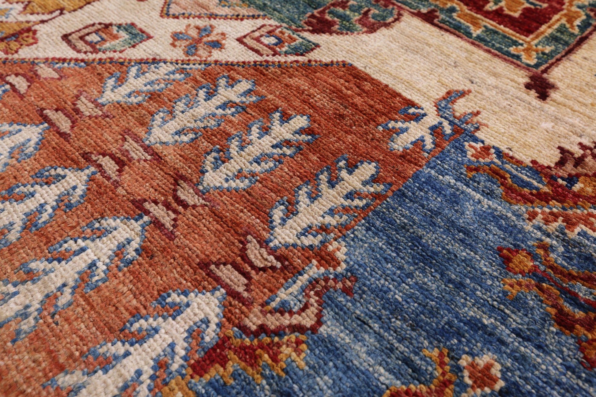 Super Kazak Hand Knotted Wool Rug - 5' 9" X 7' 9" - Golden Nile
