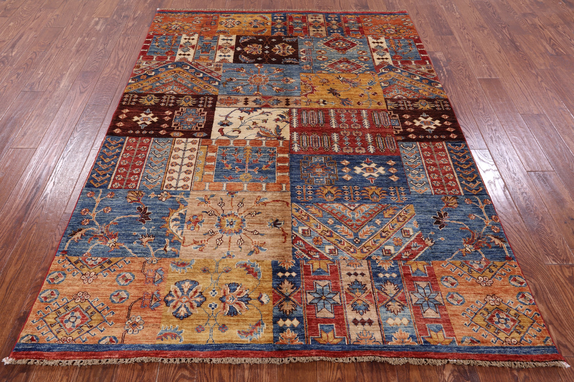 Super Kazak Hand Knotted Wool Rug - 5' 10" X 7' 9" - Golden Nile